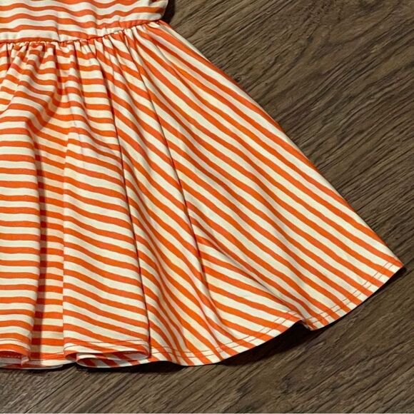 Dot Dot Smile Ruffle Short Sleeve Twirl Dress Orange White Size 6-12 Months - Picture 3 of 10